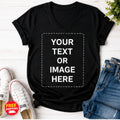 Personalised V-Neck T-Shirt for Women – 100% Cotton Custom Photo & Text Tee