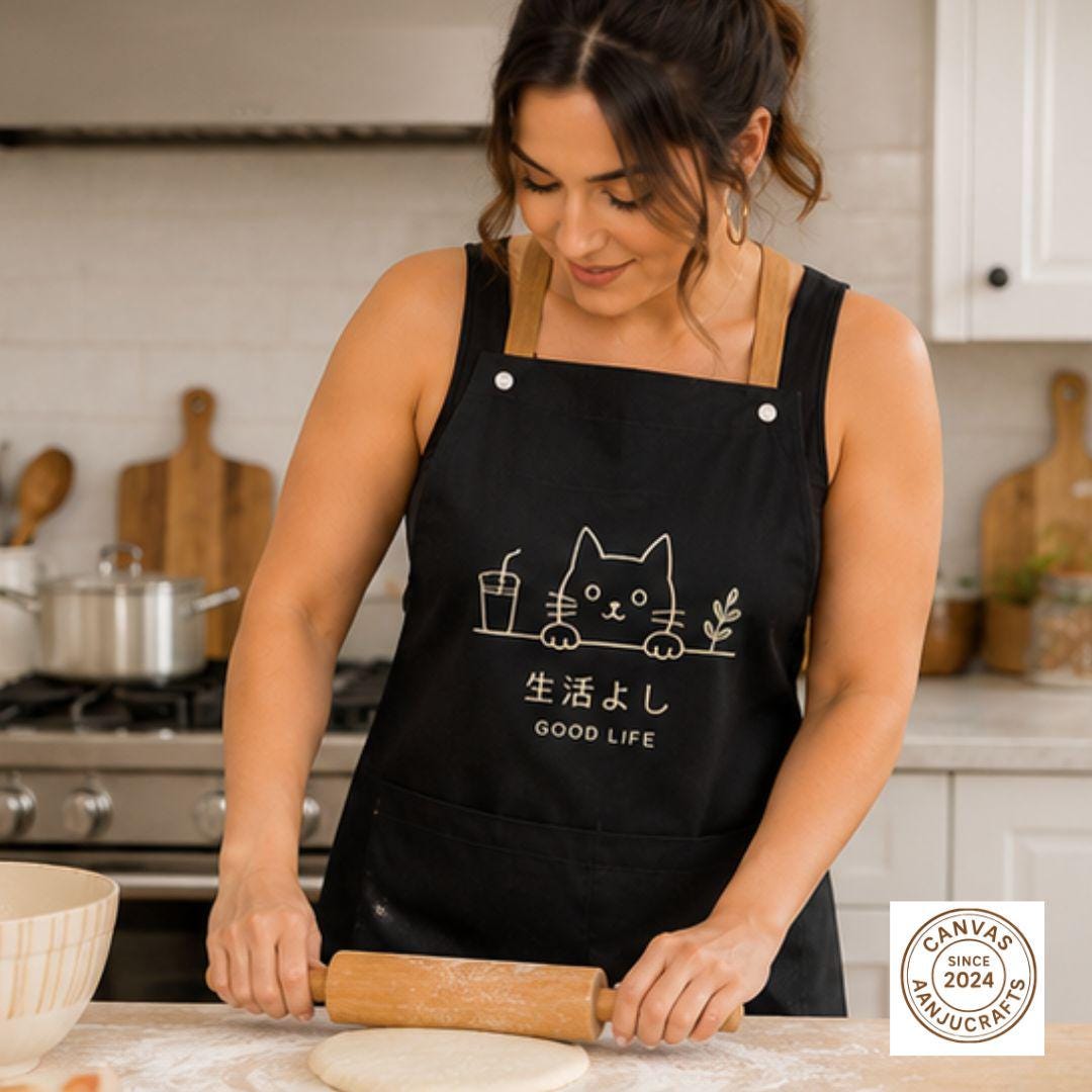 Personalized Apron, Custom Kitchen Chef Apron, Canvas Cross Back Workwear