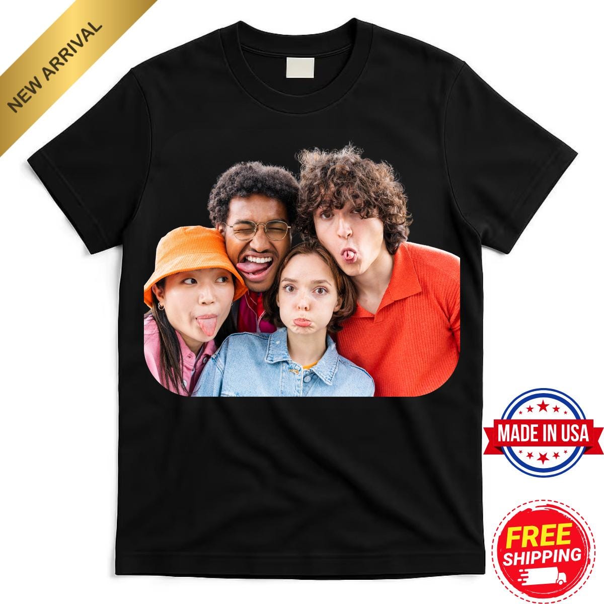 Custom Photo Shirt, Personalized Family Photo Tee, Unisex Cotton Tshirt