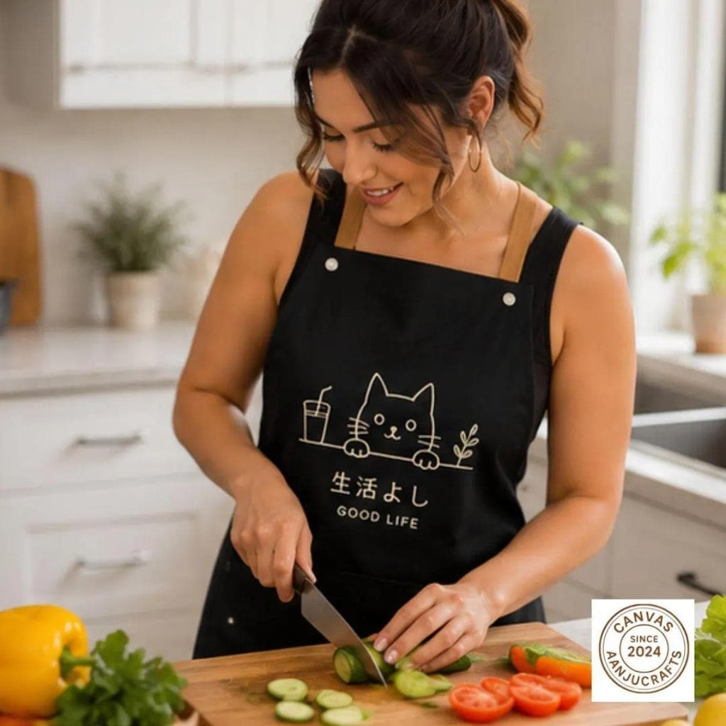 Personalized Apron, Custom Kitchen Chef Apron, Canvas Cross Back Workwear